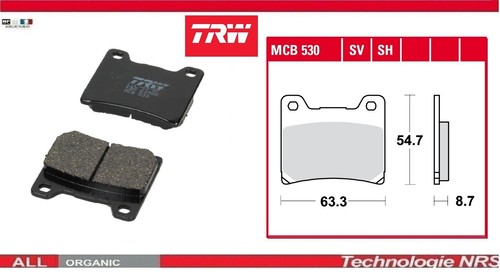 Front brake pads trw mcb530 - pads,