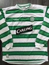 Original Authentic Umbro Celtic 2003/2004 Long Sleeve Home Shirt Mens Large