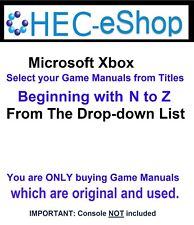 Microsoft Xbox Game Instruction Manuals ONLY - Choose From Drop-Down List N - Z