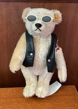 Steiff Blond Biker Teddy Bear ‘Harvey’ With Tags 25cm