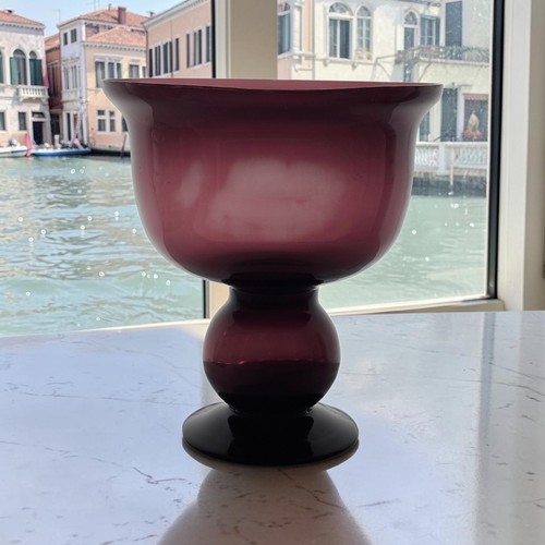 Vtg hand blown - amethyst, art