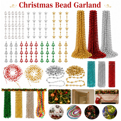 Christmas bead garland 9m - bead,