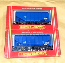 HORNBY OO LOT OF 2 x R023 BLUE COVERED BULK GRAIN HOPPER WAGON BRT 7799 BOXED