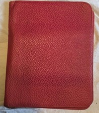 Vintage Zipped Red Leather Writing Case. Made In England. 