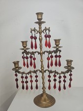 Vintage Brass Candelabra Glass