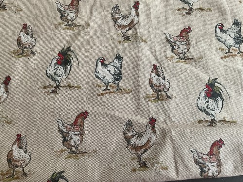 Cotton fabric with - with, hens