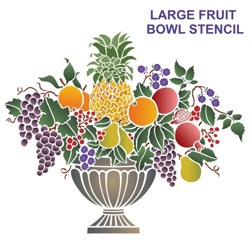 Large fruit bowl stencil - bowl,
