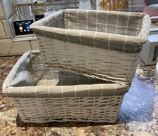 Nest of X2 Wicker Baskets with Cotton liners
