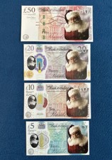 Novelty Christmas Bank Cash Notes, 4 Pack of notes, 2 sided - SANTA EDITION