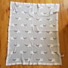 Matalan Sheep Pram Blanket Blankie grey Soft Soother cot bedding soother 