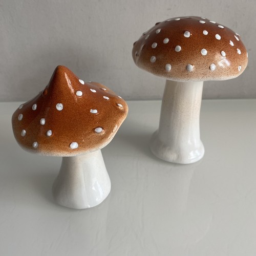 Pair ceramic mushrooms - of,