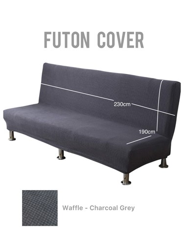 Futon sofa cover grey waffle - cover, l
