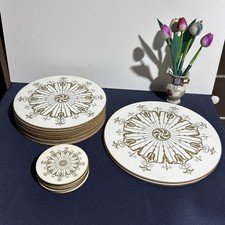Vintage Lady Clare Tijou placemats&coaster set.Retro white and gold baroque Set