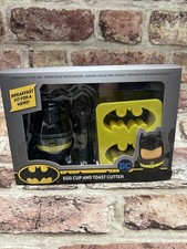 BATMAN Set Of Egg Cup And Toast Cutters New in original box DC Comics