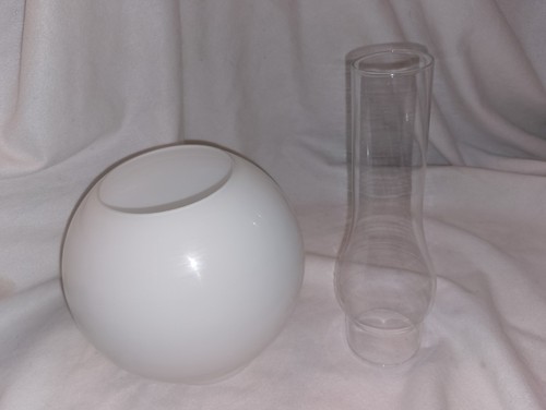 Glass globe and chimney for - and,