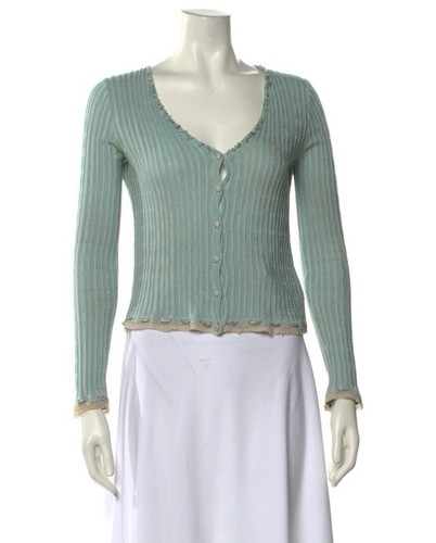 Blumarine ribbed cardigan top - ribbed,