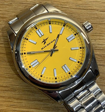 Yellow quartz watch - quartz, stainless