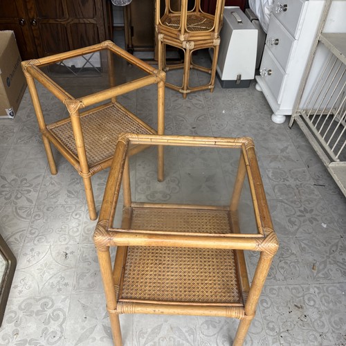 Bamboo rattan wicker glass top - wicker,