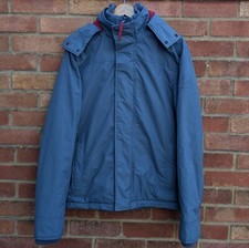 Fat Face Mens Fleece Lined Hooded Winter Jacket Coat - Blue - Size UK M 