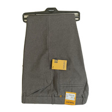 FARAH TROUSERS MENS STRAIGHT ANTI STAIN GREY SIZE W48X33L W48L