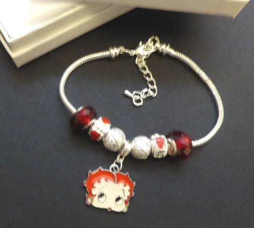 Betty boop red charm bracelet - charm,