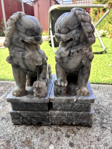 Vintage pair chinese marble - pair,