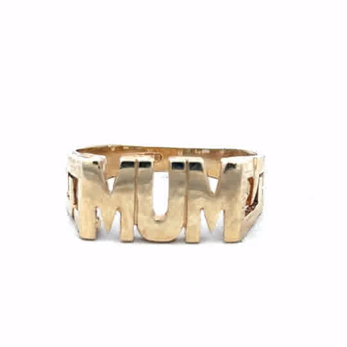 9ct yellow gold mum ring - , size
