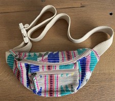 Fatface Festival Hippy Boho Multicoloured Bum Bag Waist Belt Bag ikat woven vgc