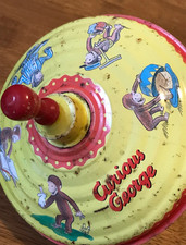 Curious George Spinner Humming Top Vintage Retro Toy