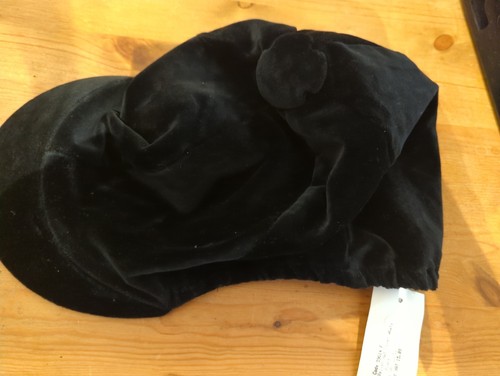 Black velvet riding hat cover - velvet,