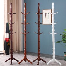 Multibao Vintage Posh Solid Wood Coat Stand - 9 Hooks Tree Rack for Coats Hats