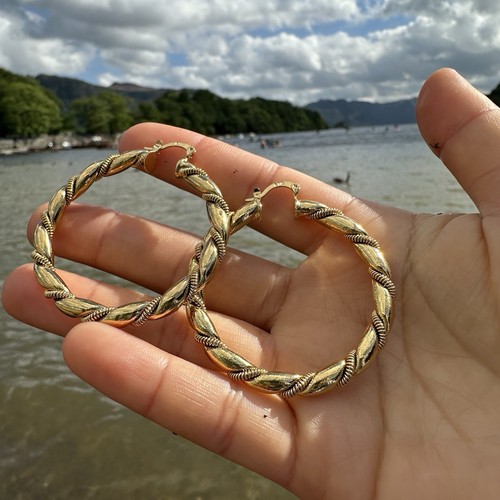 18k gold creole chunky hoop - chunky,