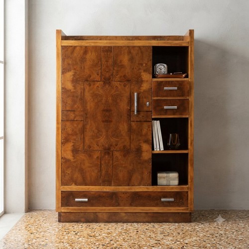 Vintage wardrobe burl - wardrobe,
