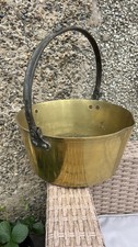 Brass Jam Preserving Pan with Iron Handle Large Vintage Kitchenalia Rustic Decor