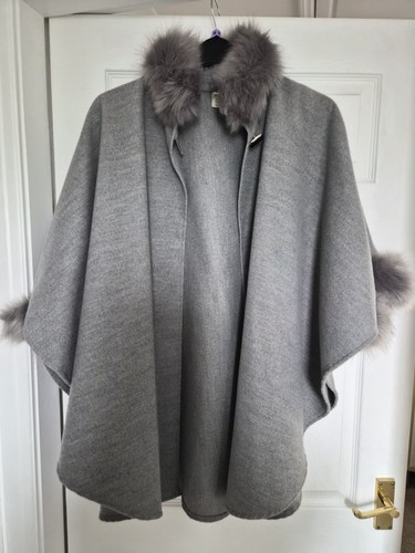 Cape grey coat - grey, detachable