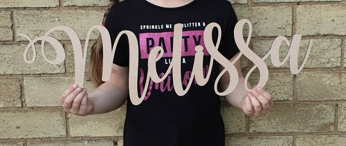 Personalised wooden script - personalised,