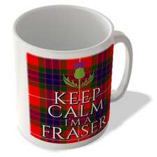 Keep Calm I'm a Fraser - Fraser Modern Tartan - (Thistle) - Scottish Mug