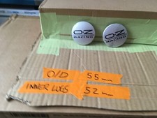 Oz racing genuine silver alloy wheel centre cap x2