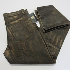 786 USA Mens Leather straight leg Bikers Lined Jeans W 34/ L 34 REF (Y01527)