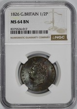 1826 Great Britain 1/2P Half