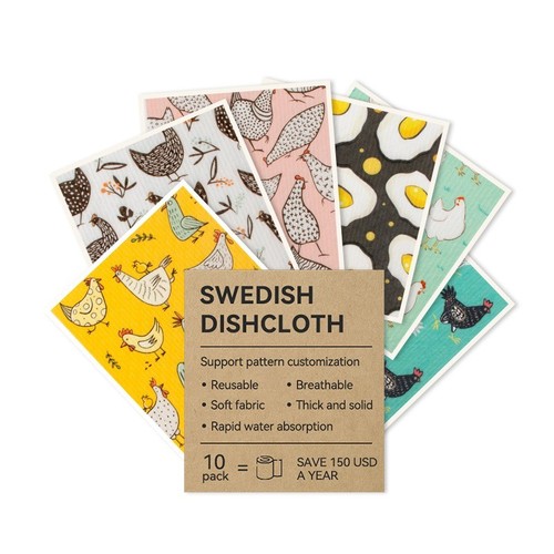 6pcs swedish dishcloths - swedish, for