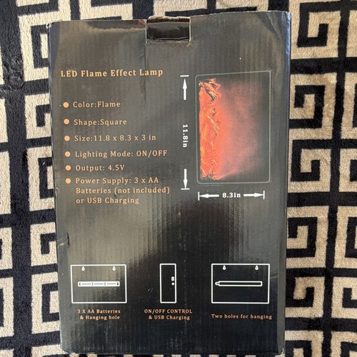 Led flame effect lamp - effect, square