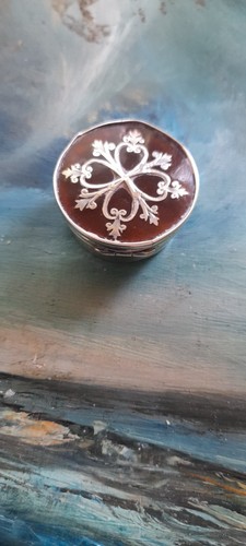 Antique silver pill box - antique,