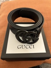 Ladies GUCCI GG Matt Black Belt Size 120 with Box