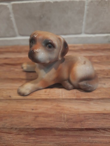 Vintage ceramic dog puppy - vintage,