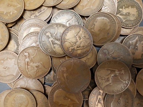 Predecimal old penny 1d - old, penny,