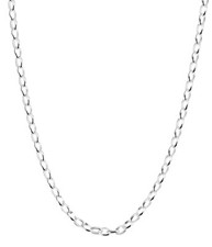 Sterling Silver Oval Belcher Chain Necklace 3mm 16" 18" 20" 22" 24" 26" 30"