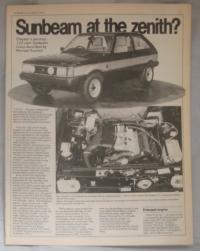 1979 lotus sunbeam - sunbeam, autocar