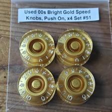 Used 00s Bright Gold Les Paul LP SG Style Speed Knobs Volume Tone Set x4 #51