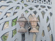3" PAIR antique clock finials, german vienna nice old varnish clockmakers